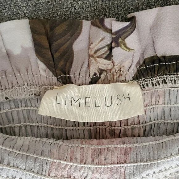 🛑SOLD🛑 🆕️ Lime Lush Taupe Floral Off Shoulder High Low Maxi Dress SIZE: M - Picture 12 of 13